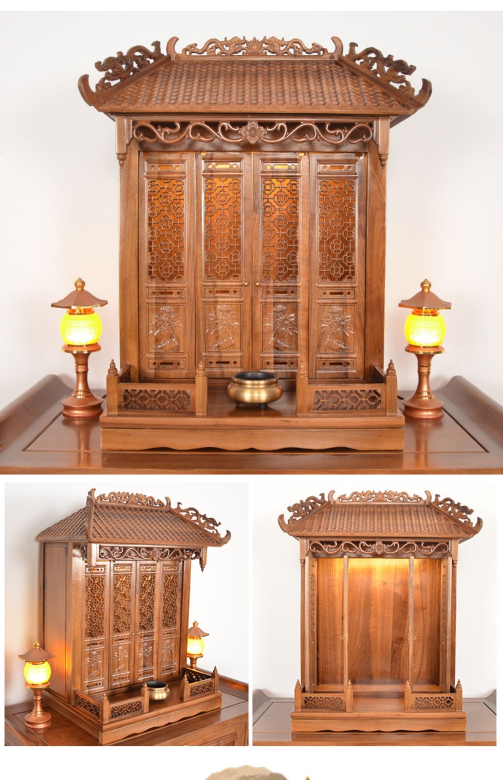 久拙汇小佛龛神龛带门壁挂式神台柜香火供台家用祖先牌位神位祖宗神堂