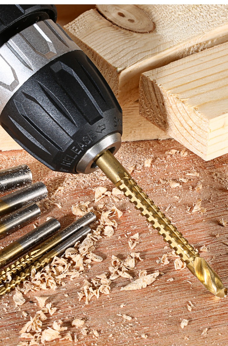 手电钻钻头麻花钻4套装5高速钢6木工8mm多功能金属扩打孔拉槽锯齿 5mm