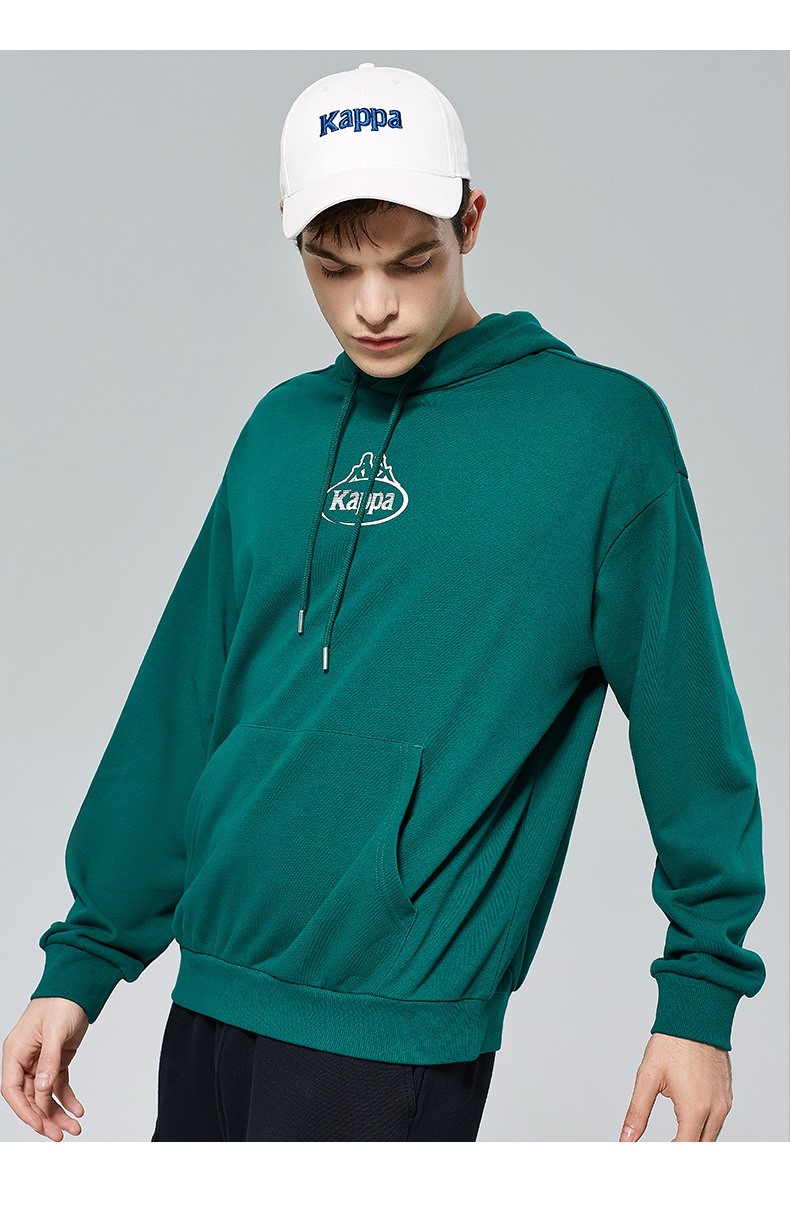 kappa卡帕套头帽衫2020新款男运动卫衣印花外套休闲针织长袖上衣k0a52