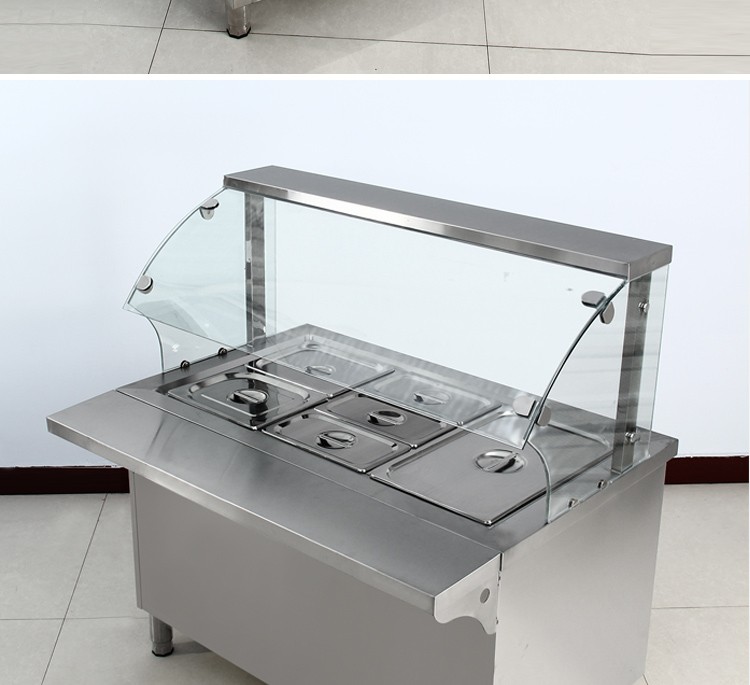 保温售饭台 商用快餐保温台玻璃罩学校食堂饭堂how不锈钢电加热汤池粥