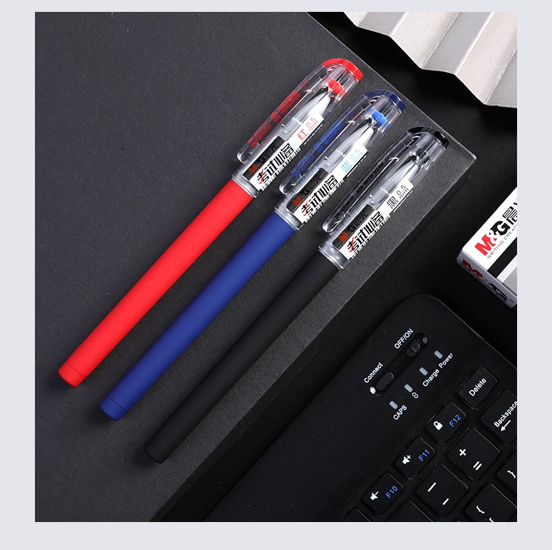 晨光mg文具05mm黑色中性笔全针管考试签字笔学生水笔kgp1821akgp1821