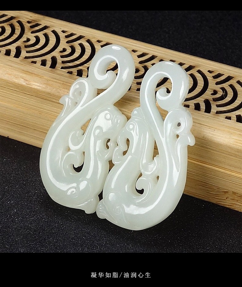 千禧恋人和田玉龙凤玉吊坠情侣款玉石古风定情信物一对送男生e016 一