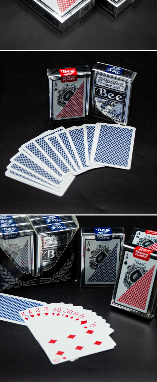 窄版桥牌小蜜蜂扑克牌防水防折塑料pvc高档德州专用牌美国原装进口bee