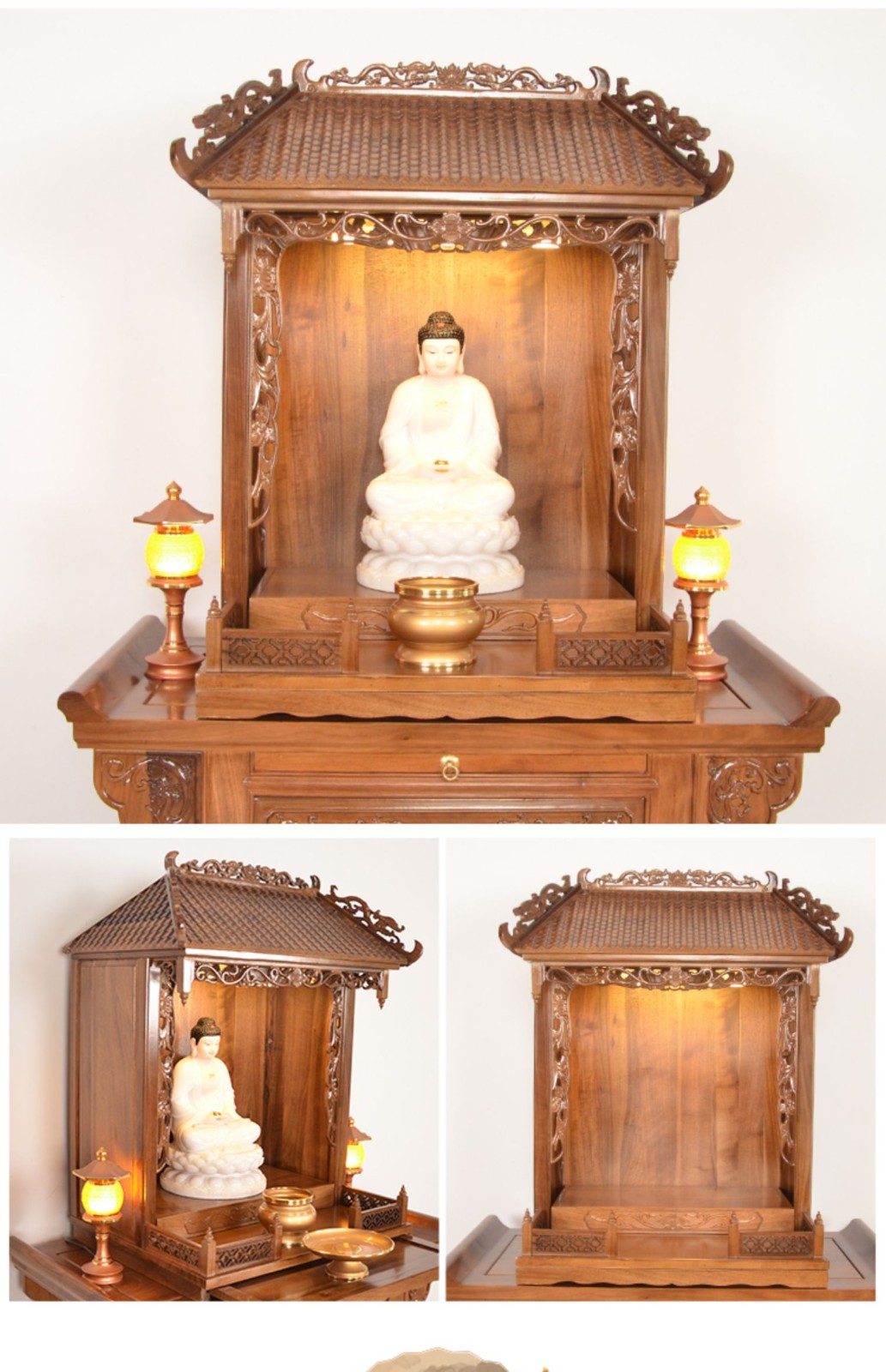 久拙汇小佛龛神龛带门壁挂式神台柜香火供台家用祖先牌位神位祖宗神堂