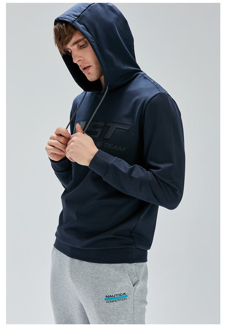 商场同款nautica诺帝卡诺帝卡夏季新款男士潮流连帽卫衣外套男kc0140