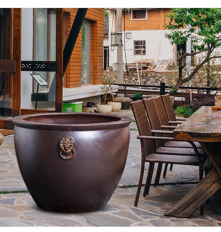 流水趣陶瓷大缸圆缸老式水缸古法养鱼庭院睡莲荷花缸阳台户外院子鱼缸