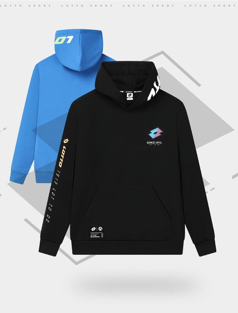 乐途(lotto)卫衣连帽套头男士秋季男装上衣2022新款潮牌街头休闲长袖