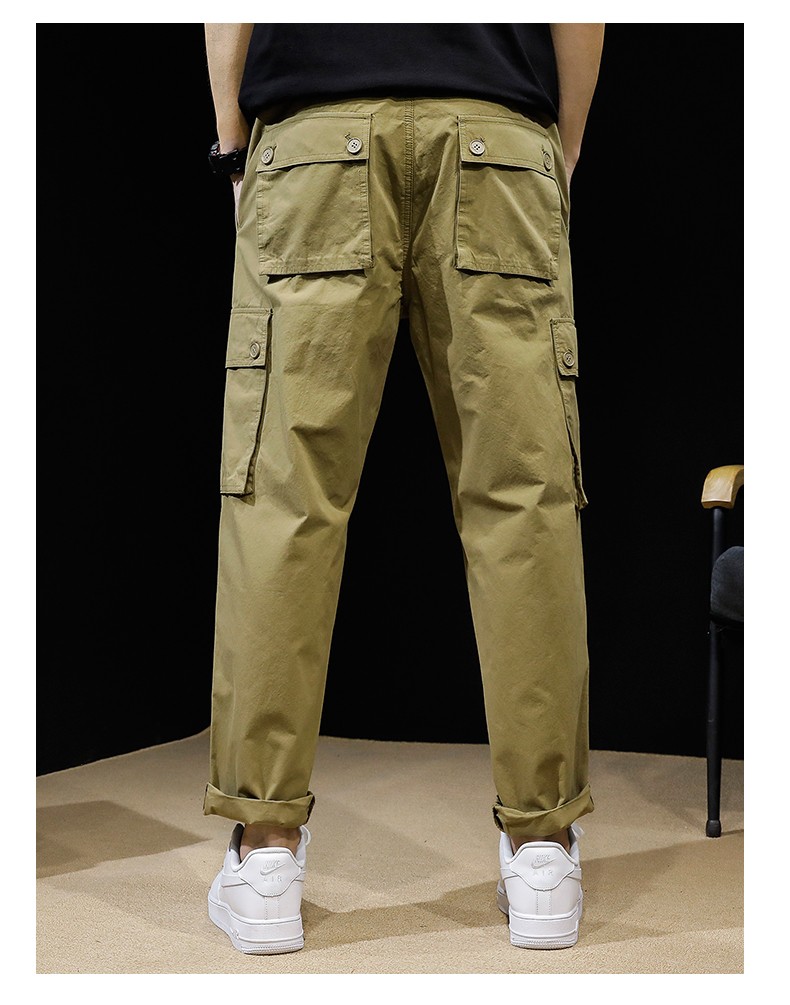 古先森工装裤男宽松春秋季男士直筒休闲裤潮牌裤子多口袋裤子男生加肥