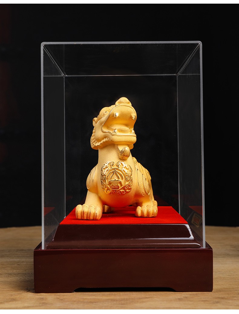 信天游绒沙金貔貅摆件家居客厅办公室摆件装饰品搬家送礼开业乔迁新居