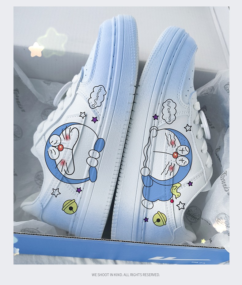 回力哆啦a梦联名小白鞋女夏季2022时尚百搭休闲限量款克莱因蓝爆改