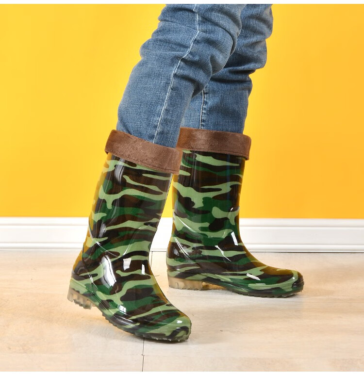 春夏高筒黑色男雨鞋长筒水鞋防滑钓鱼劳保鞋插秧种地防水工作胶鞋3517