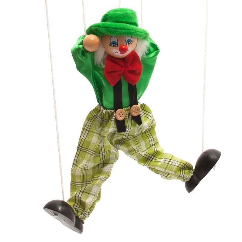 bgtqz提线木偶儿童玩具拉线傀儡 儿童拉线人偶小丑 木制吊线匹诺曹