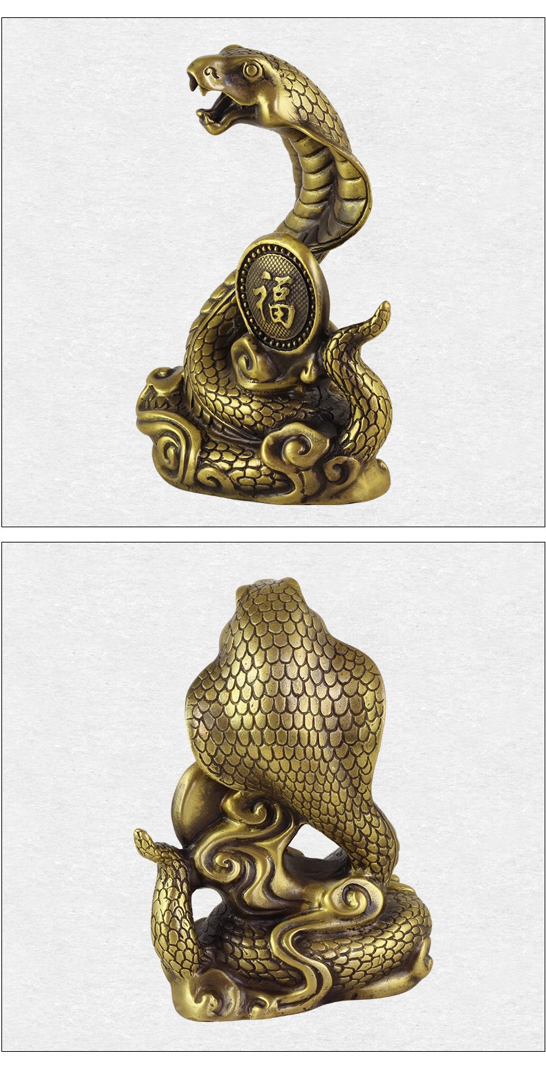 慈缘正堂铜蛇摆件工艺品蛇金蛇生肖蛇摆件家居装饰品礼物礼品铜福蛇