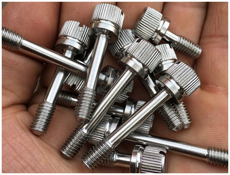 304不锈钢松不脱gb839一字槽滚花手拧防松不脱出螺丝m3m4m5m6m8丰季m