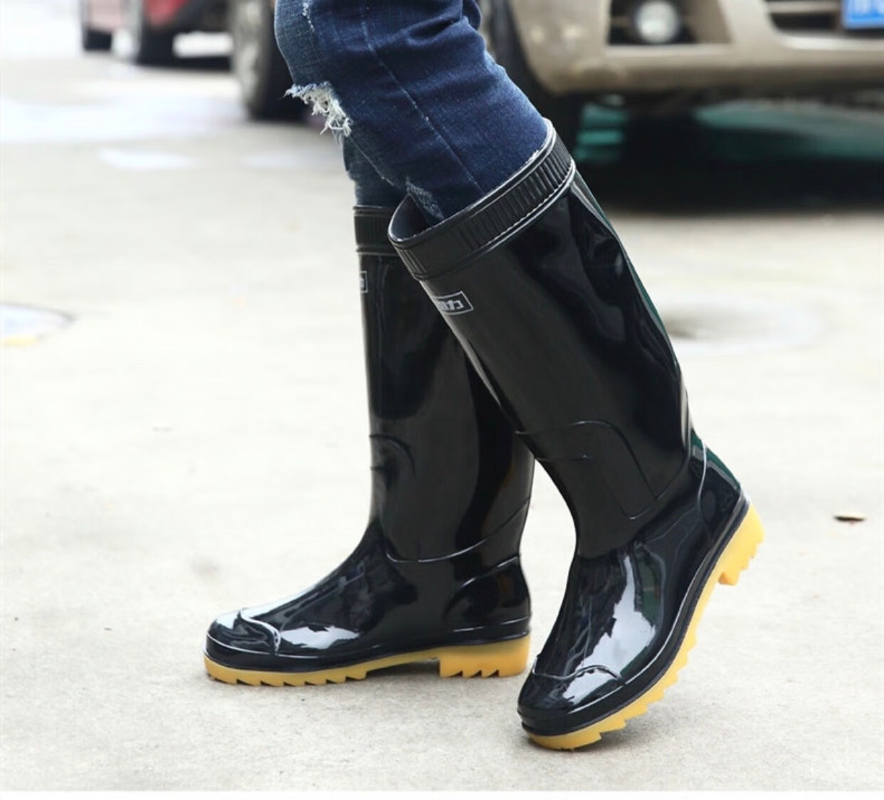 回力雨鞋男士水鞋雨靴男款防水耐磨高中筒塑胶套鞋工作胶鞋劳保鞋男
