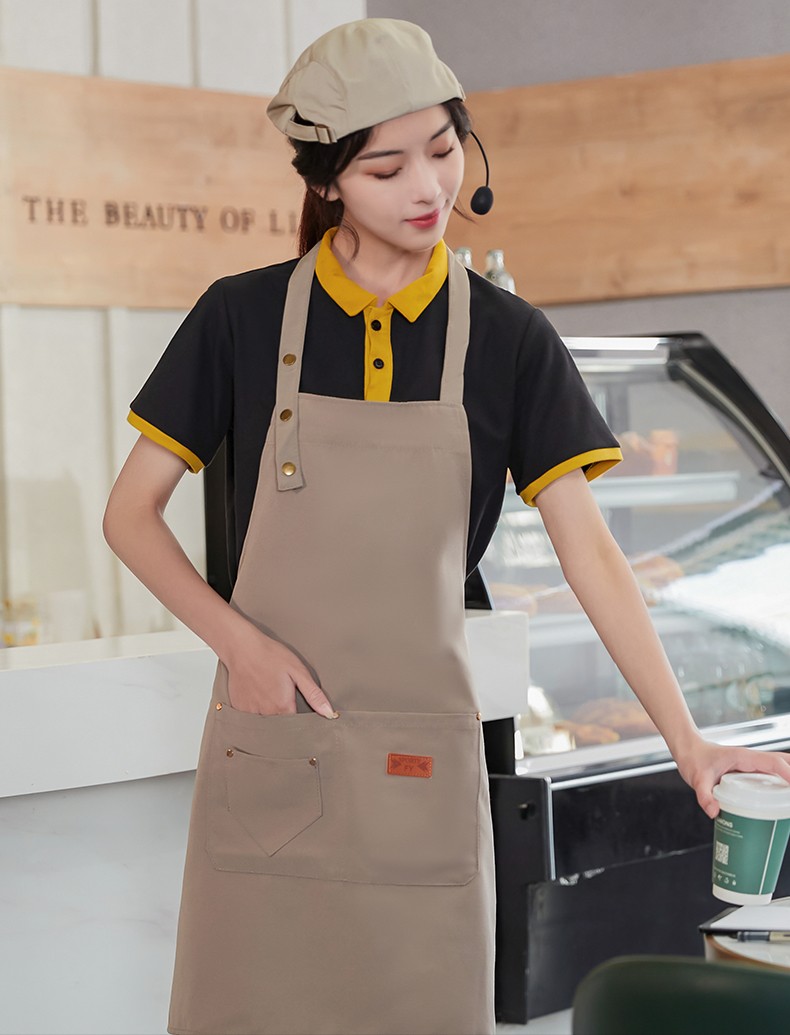 万嘉宜莱 西餐厅服务员工作服短袖女甜品茶饮餐饮咖啡店快餐烘培蛋糕