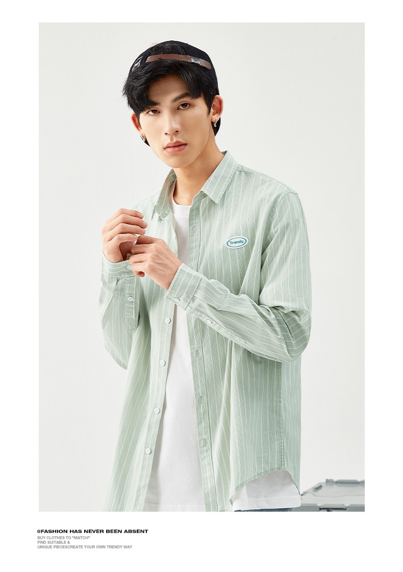 以纯线上品牌a21春季2021新款男装 梭织合体翻领长袖全开襟衬衫男百搭