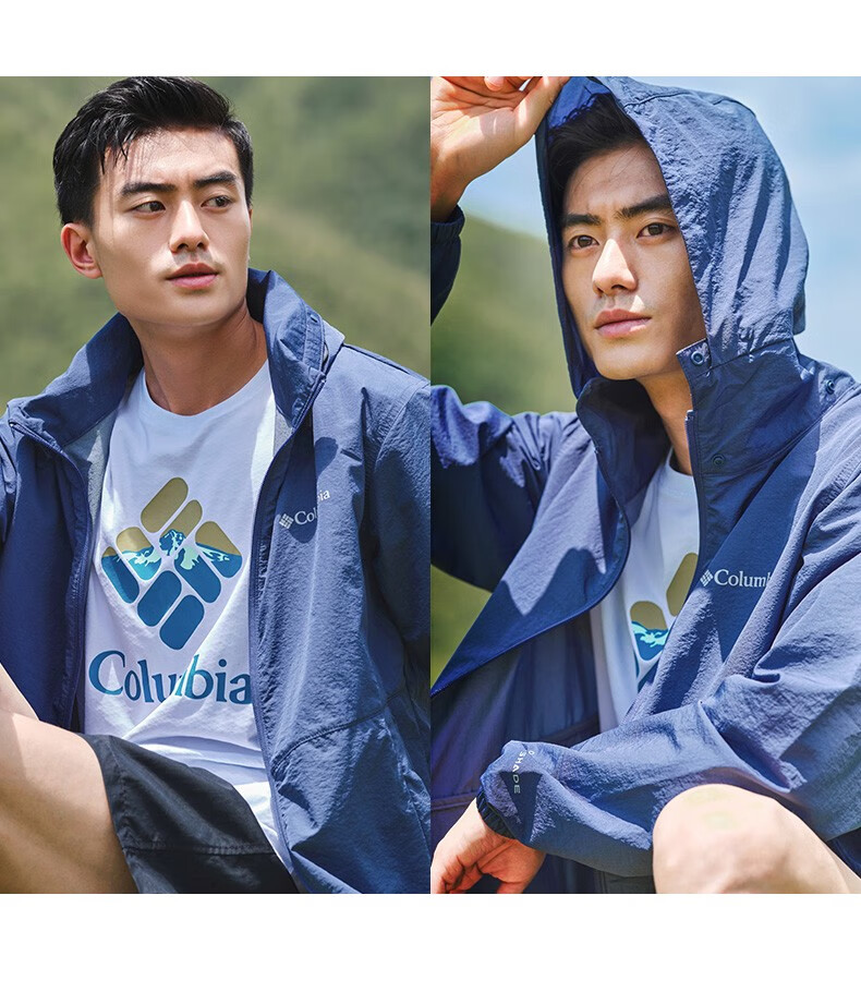 columbia哥伦比亚男士防晒衣户外upf50防紫外线防风皮肤衣外套we1348