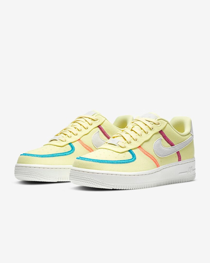 耐克nike air force 1 07 lx 编织鞋面空军一号 小清新配色女士休闲