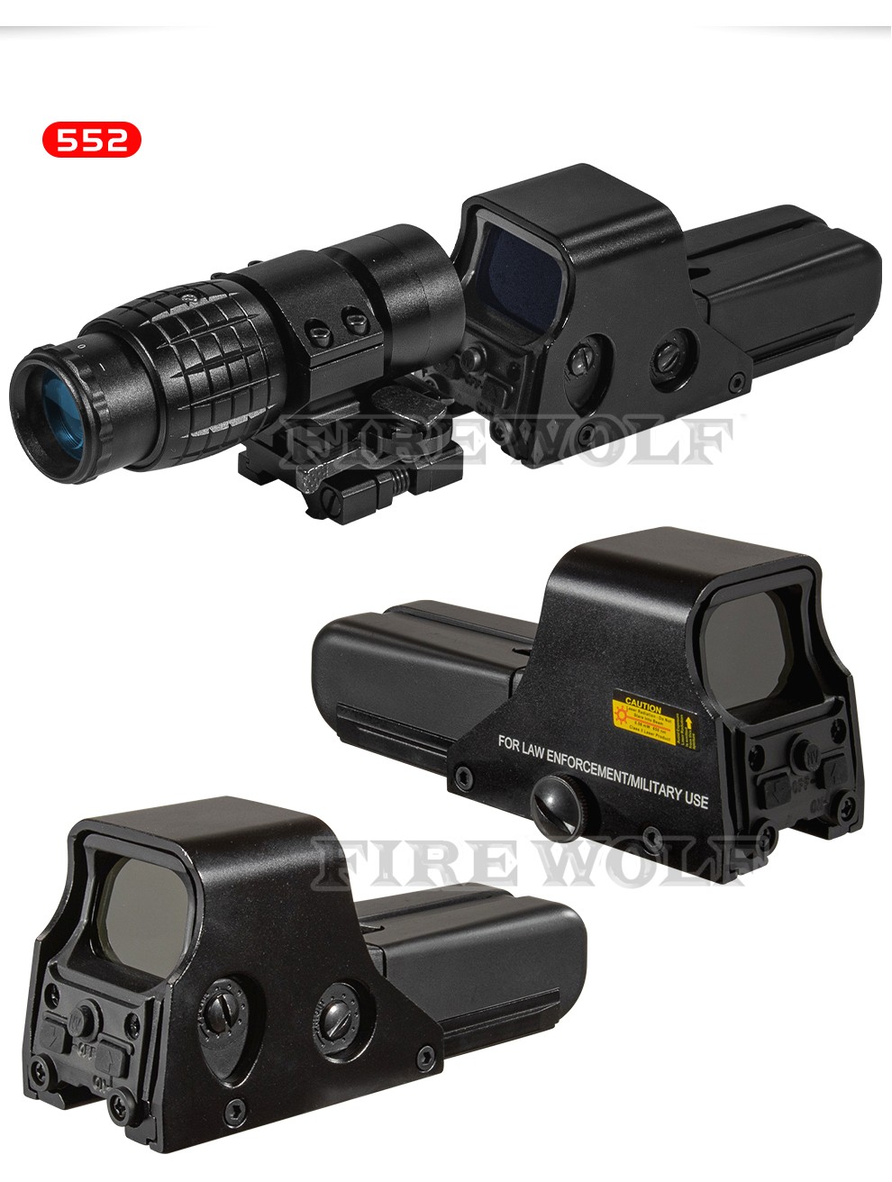 镜3倍放大侧翻快拆版组合光学瞄准望远镜瞄准镜全息瞄5523倍菠萝镜