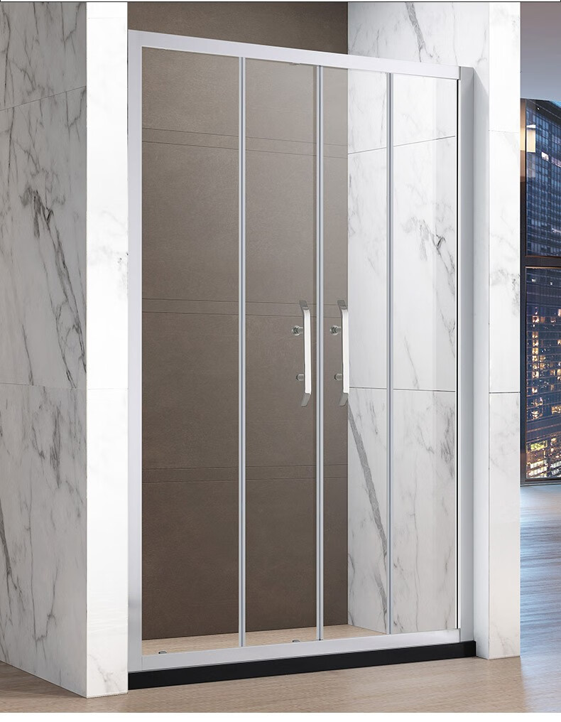 箭牌arrow黑色淋浴房玻璃隔断干湿分离浴屏浴房整体浴室家用简易一字