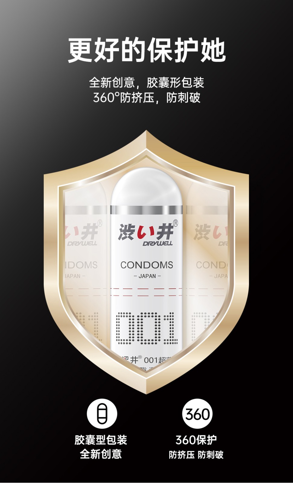 涩井 超薄001 男专用持久 聚氨酯避孕套 玻尿酸润滑 延时安全套0.