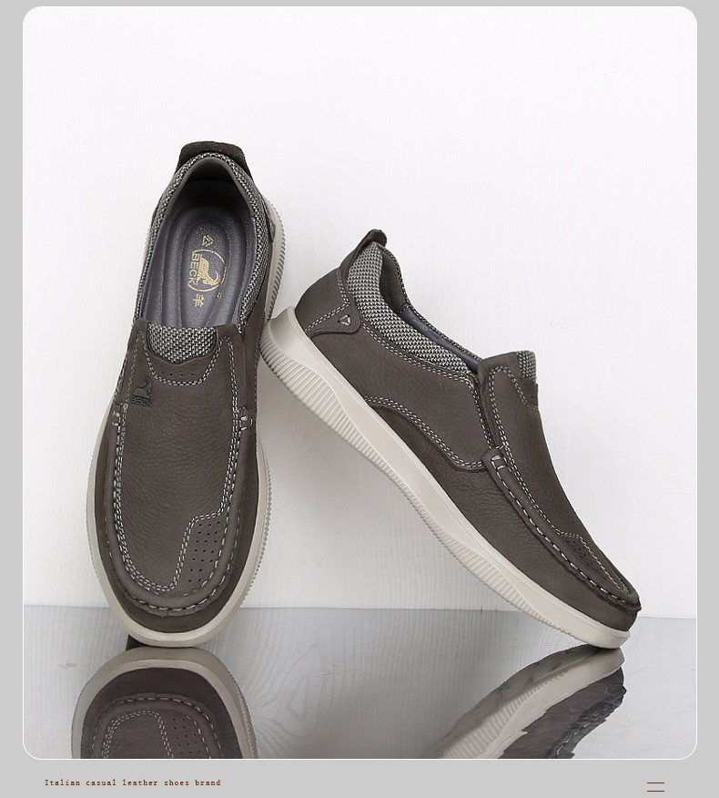 意大利公羊 男鞋2022春秋新款轻奢公羊黑色皮鞋男皮质男士休闲鞋软皮