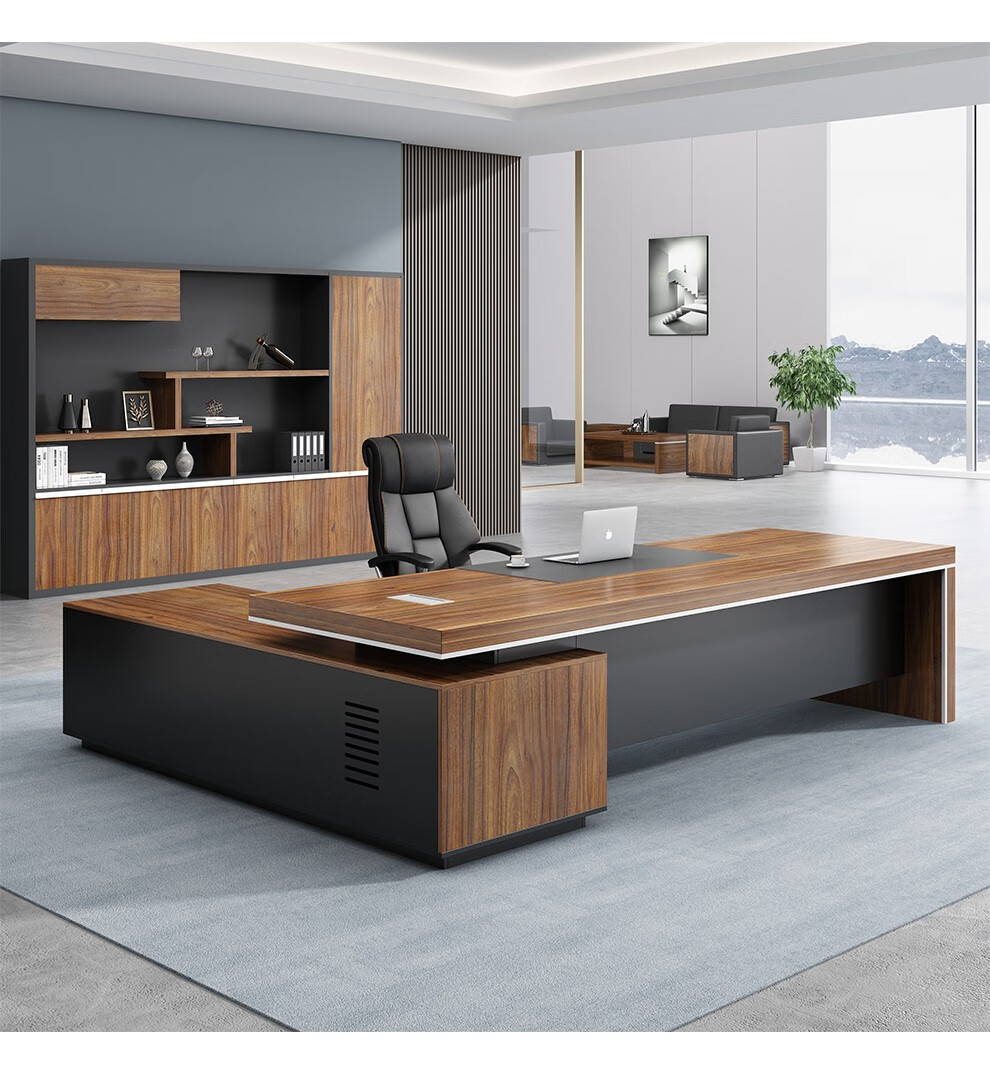 奈韵伯爵 老板桌办公桌现代时尚简约主管桌经理桌大气大总裁桌椅文件