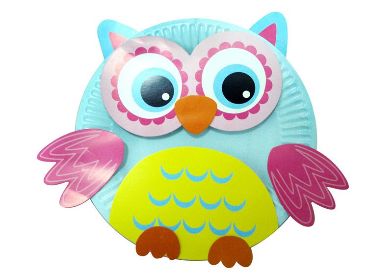 儿园diy手工彩色纸盘贴画 儿童手工粘贴制作 纸盘动物材料 蓝猫纸盘