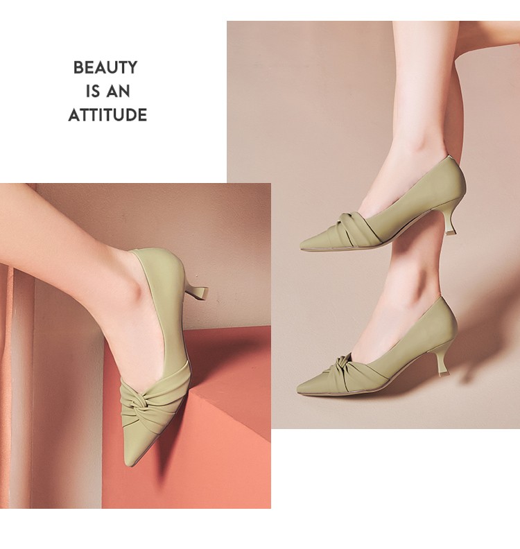 戈美其细跟尖头高跟鞋女2022秋季新款设计感小众气质单鞋女 黑色 39