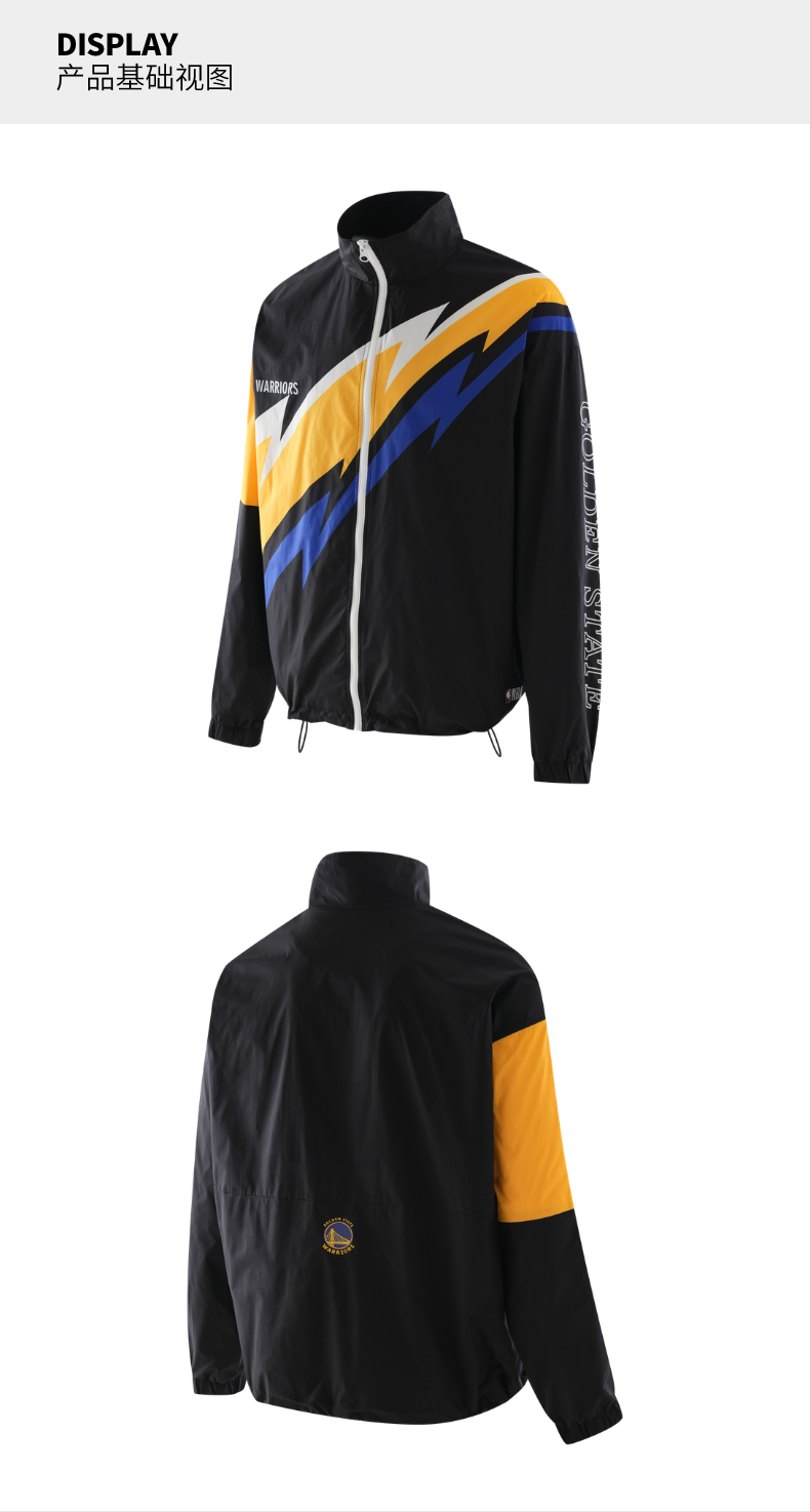 nba勇士队夹克校园风情侣梭织夹克篮球运动时尚舒适简约百搭上衣外套