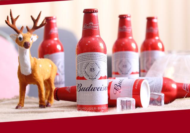 budweiser百威啤酒红色铝罐355ml18罐国产百威经典铝瓶