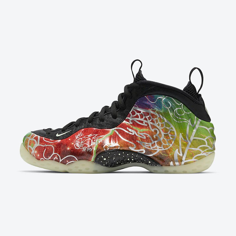 耐克nike air foamposite pro high高帮 喷泡 男子迷彩紫篮球鞋 亮橙