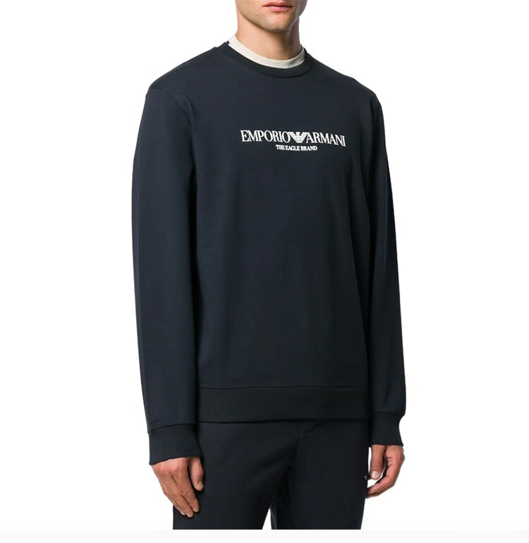 节礼物emporioarmani安普里奥阿玛尼男士logo图案时尚圆领卫衣深蓝色s