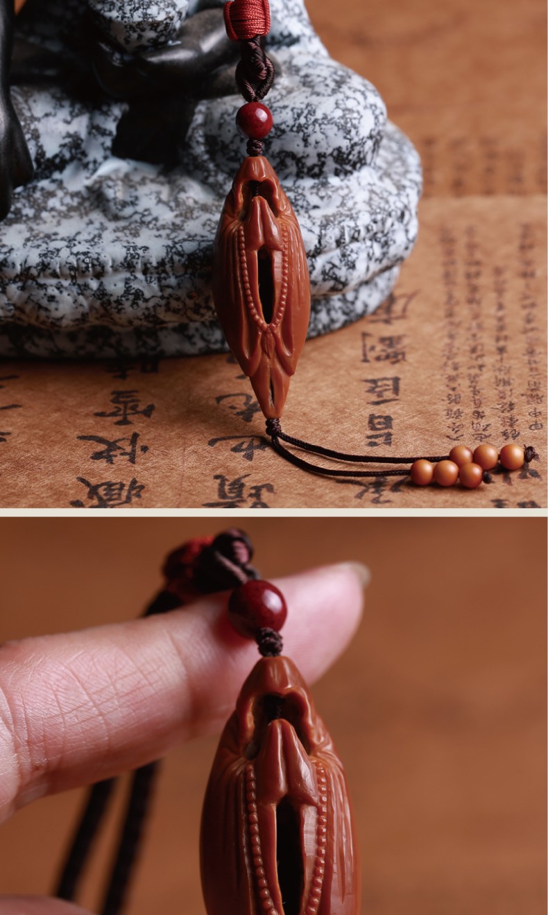 藏木世家 纯手工橄榄核无相佛达摩吊坠挂件橄榄胡核雕单籽单颗细长