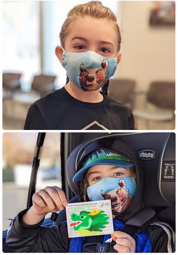 sundayafternoons儿童青少年艺术涂鸦卡通可爱冷感防晒口罩透气山羊