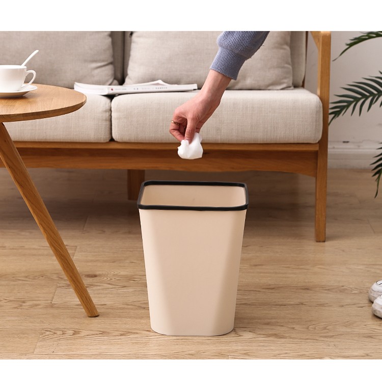 简约北欧创意现代ins风厨房筒篓厕所卫生间办公室简约纸篓黑色大号