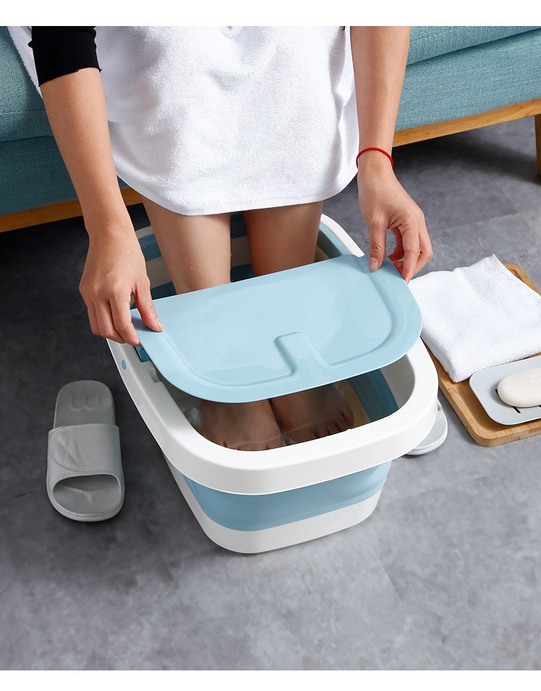 可折叠泡脚桶塑料按摩洗脚盆旅行便携式足浴盆过小腿家用洗脚神器 可