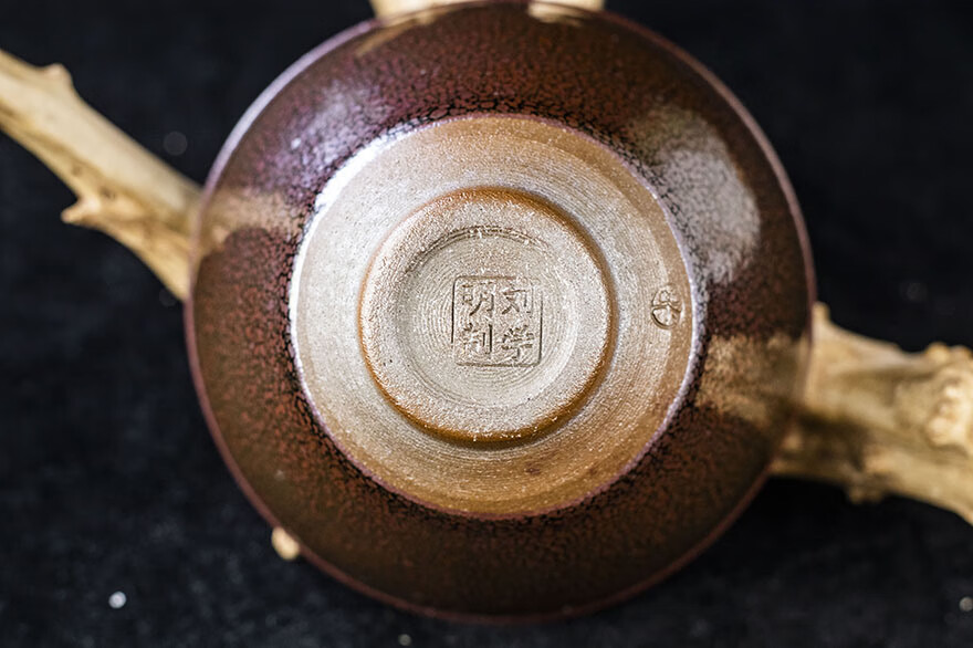 【金花油滴束口盏】刘学明 建阳建盏主人杯 口径9.5 l65-126