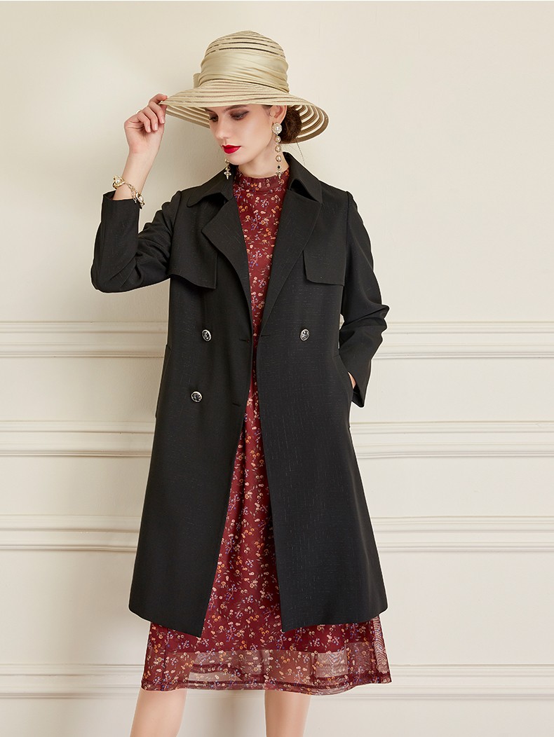 歌芬蔓品牌 风衣女外套气质春装新款修身显瘦中长款轻奢洋气小个子