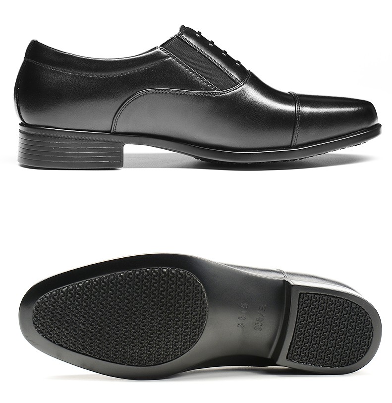 3515强人皮鞋男三接头皮鞋商务正装皮鞋黑色42
