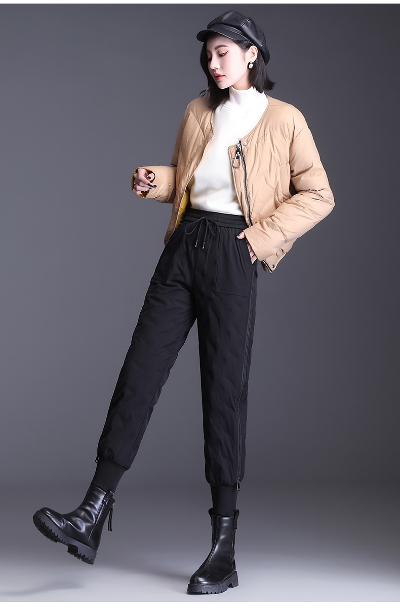 numonpxi品牌羽绒裤女加绒加厚纯色保暖外穿2020年新款冬高腰时尚妈妈
