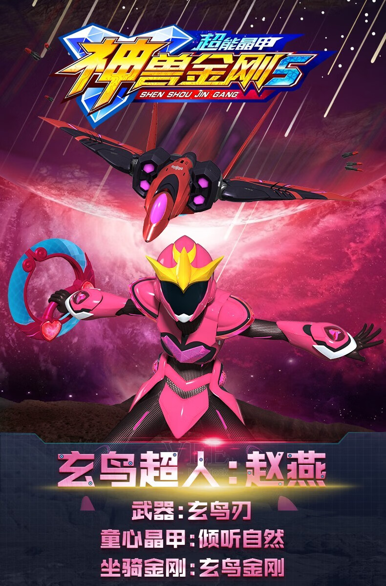 神兽金刚5合体超能晶甲6合体变形机器人儿童动漫玩具男孩套装玄鸟金刚