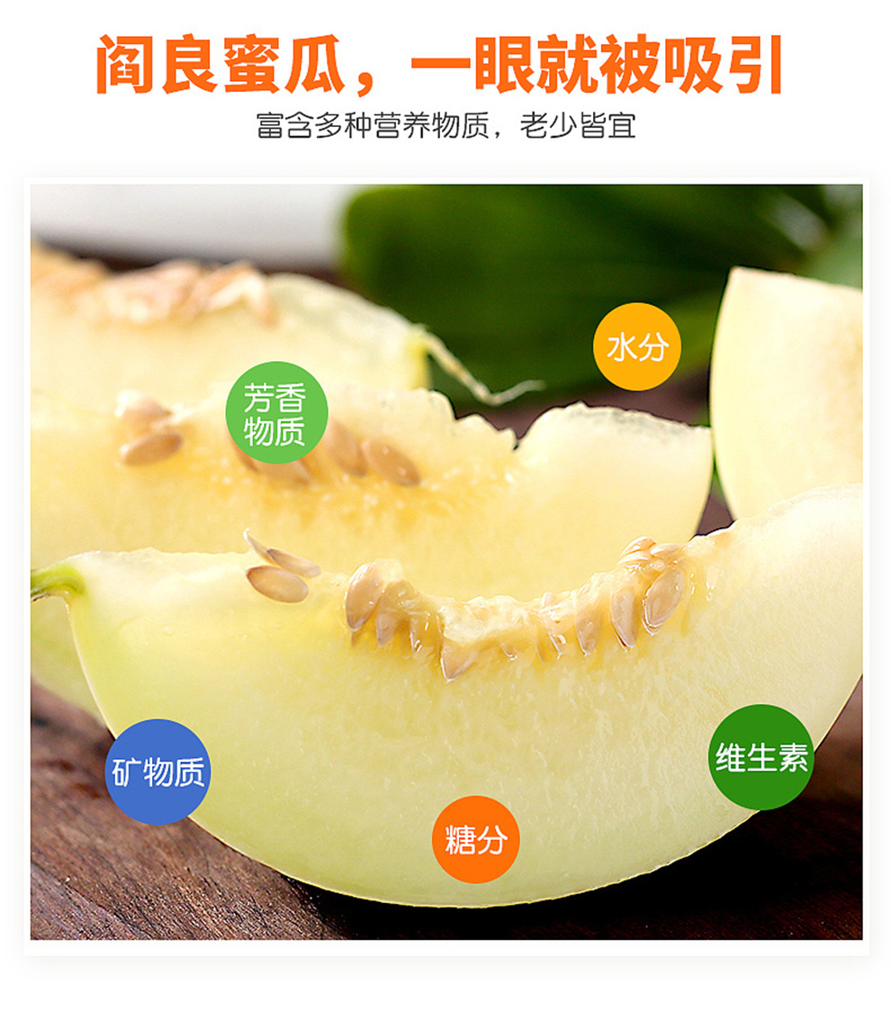 国产原产地:陕西包装形式:简装类别:香瓜/甜瓜品种:阎良甜瓜商品产地