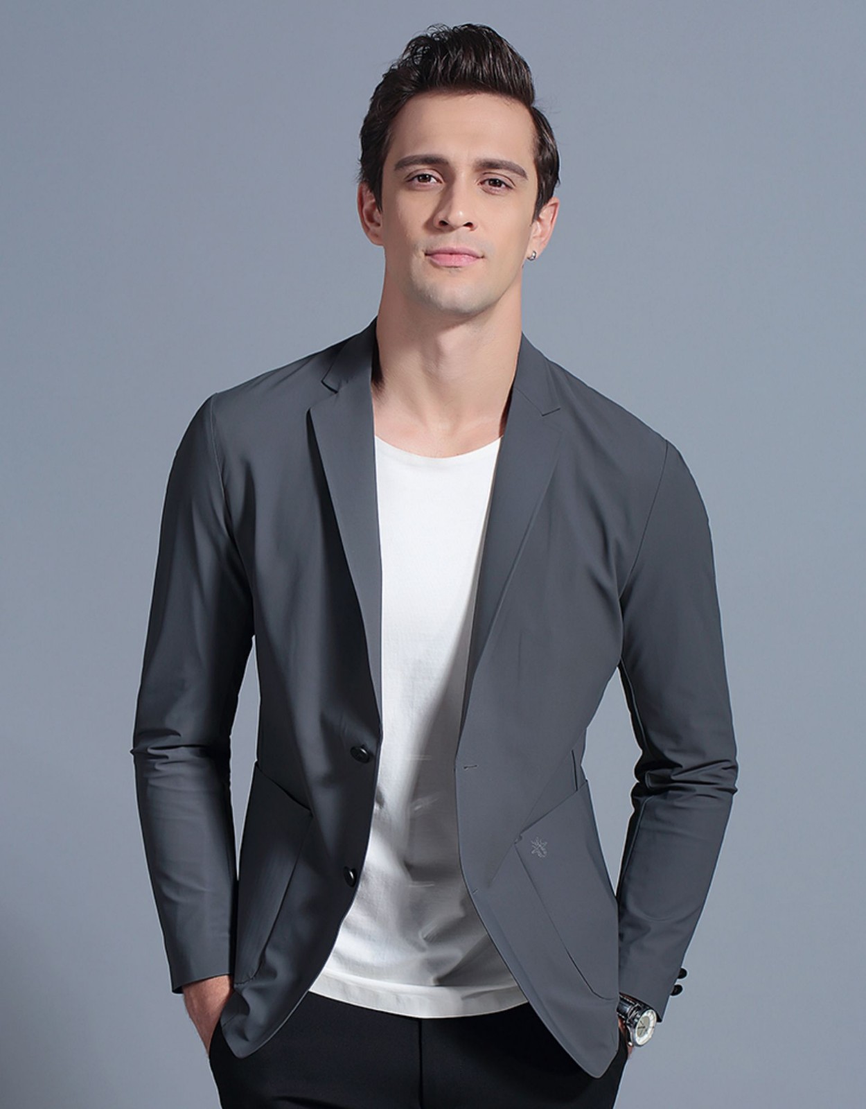 gonofeci轻奢品牌男装休闲西服男 薄款中年韩版商务单件轻薄西装便西