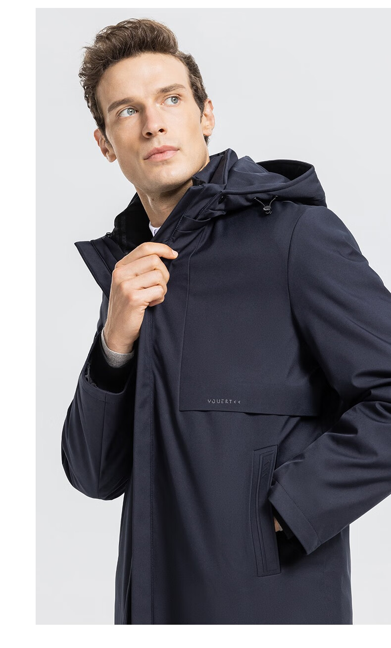 SHANSHANSHANSHAN Detachable Liner 3-in-1 Men's Goose Down Mid-Length Thickened Warm Dad Jacket 4