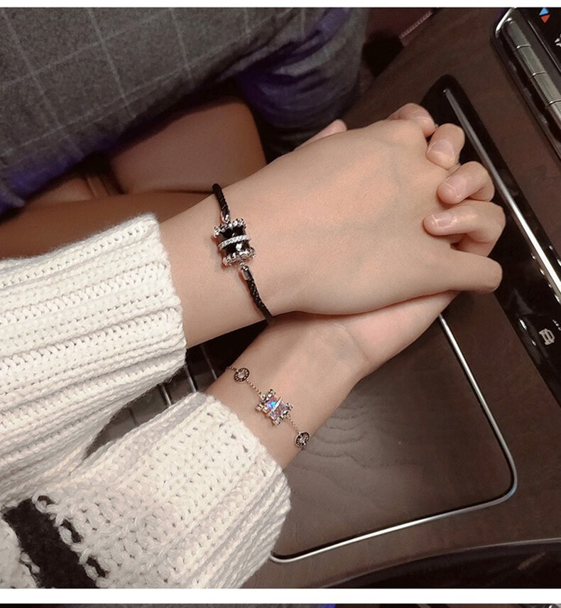 欧颜 小蛮腰情侣手链一对925纯银男女款小众设计感异地恋情人节礼物送