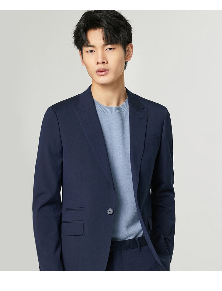 selected思莱德新款男士商务修身一粒扣西装西服外套t42115x002沙色