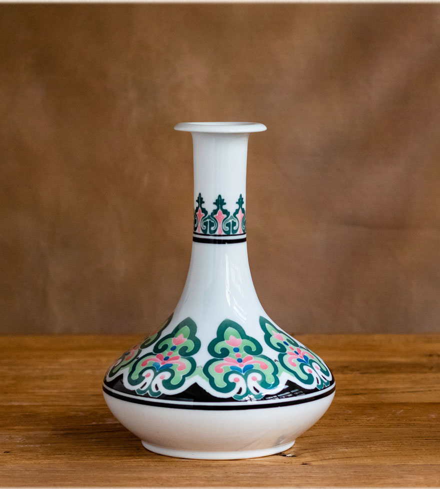用瓷矿物质颜料釉下五彩纯手绘绝迹洪江大球泥 吉祥花瓶摆件值得收藏