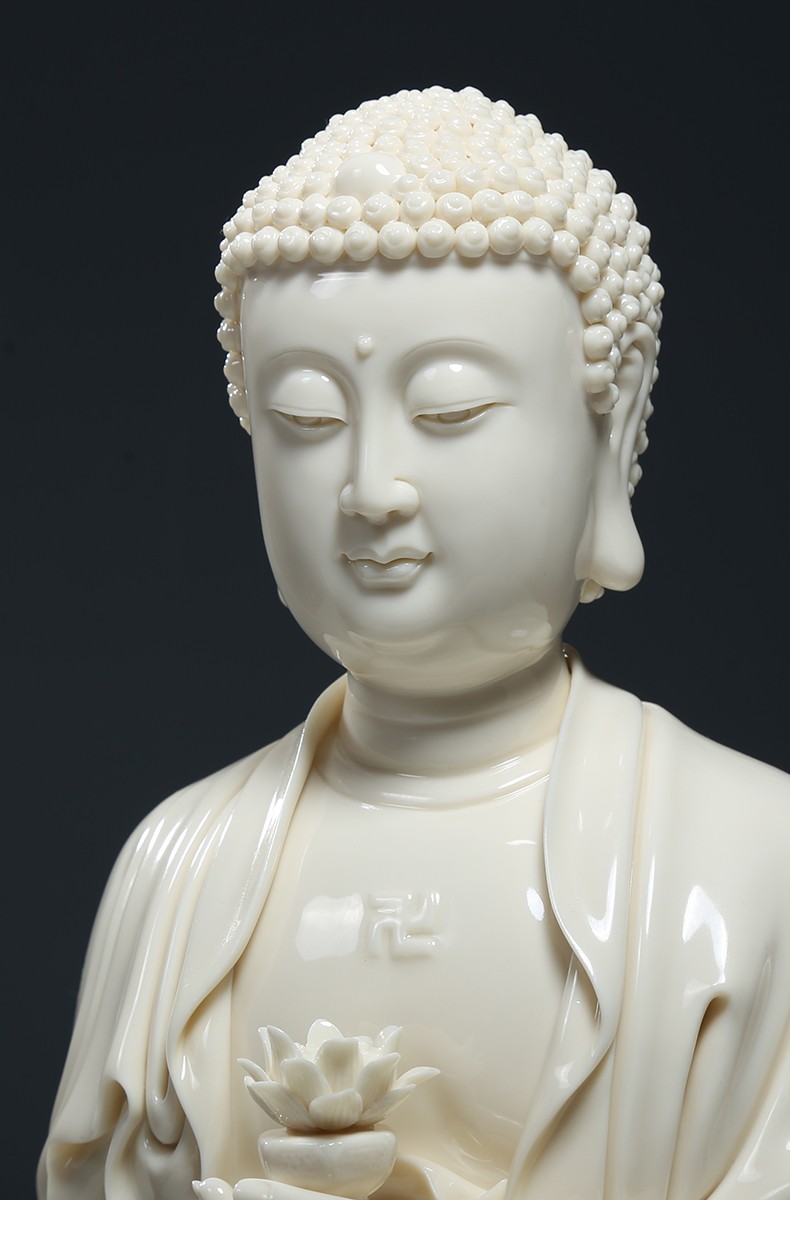 微美陶瓷19吋仿古釉释迦牟尼佛站像阿弥陀佛像站像